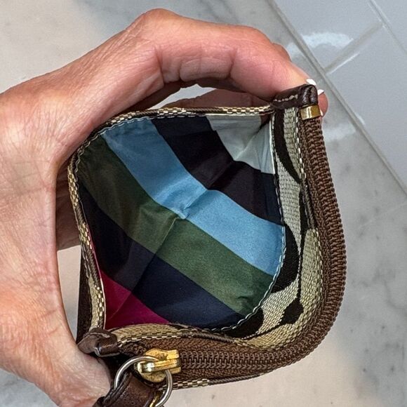 Coach Wallet Jacquard Signature Logo Stripe Legacy Sateen Interior Card Holder - Picture 7 of 10